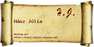 Hász Júlia névjegykártya