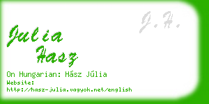 julia hasz business card
